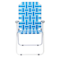 HKM-795475 Blue and White Striped Outdoor Beach Chairs - Set of 2