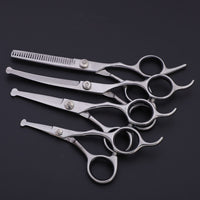 HKM-021267 Stainless Steel Pet Grooming Shears Set with Trimming Scissors, Combs, and Leather Case