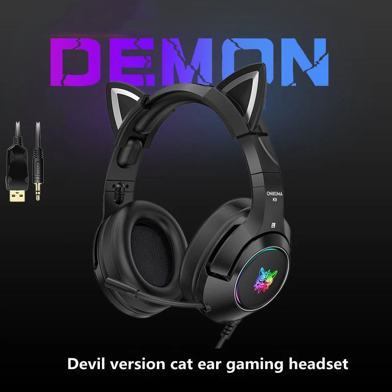 KTX-293587 Luminous Wired Headset with Microphone for Gaming and Audio Use