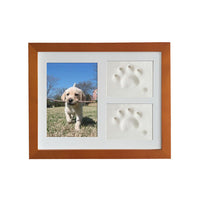 HKM-677075 Solid Wood Rectangle Three-Frame Photo Display for Pet Footprints