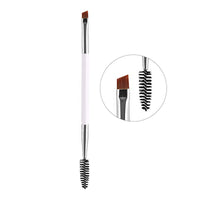 HKM-592147 Angled Eyebrow Powder Brush with Wooden Handle - Portable Pig Bristle Tool