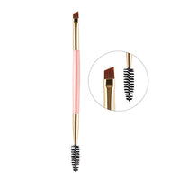 HKM-592147 Angled Eyebrow Powder Brush with Wooden Handle - Portable Pig Bristle Tool