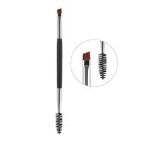 HKM-592147 Angled Eyebrow Powder Brush with Wooden Handle - Portable Pig Bristle Tool