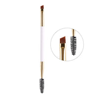 HKM-592147 Angled Eyebrow Powder Brush with Wooden Handle - Portable Pig Bristle Tool