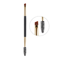 HKM-592147 Angled Eyebrow Powder Brush with Wooden Handle - Portable Pig Bristle Tool