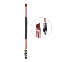 HKM-592147 Angled Eyebrow Powder Brush with Wooden Handle - Portable Pig Bristle Tool