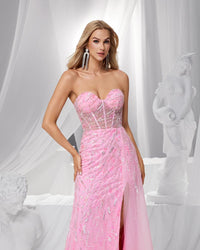 HKM-450195 Elegant Pink Evening Gown for Women - EZ25150 Design