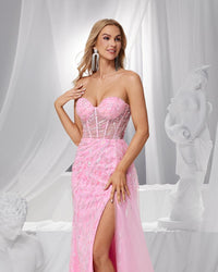 HKM-450195 Elegant Pink Evening Gown for Women - EZ25150 Design
