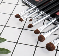 HKM-492691 Set of 7 Wooden Handle Eye Shadow Brushes with Horse Hair Bristles