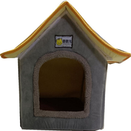 JMT-406282 Cozy Removable and Washable Winter Pet Bed for Dogs - Chimney House Style