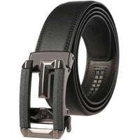 HKM-005267 Stylish Hollow Design Men's Automatic Buckle Leather Belt - Model LY36-74-1