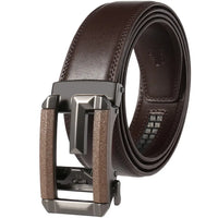 HKM-005267 Stylish Hollow Design Men's Automatic Buckle Leather Belt - Model LY36-74-1