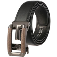 HKM-005267 Stylish Hollow Design Men's Automatic Buckle Leather Belt - Model LY36-74-1