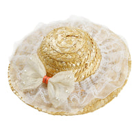 HKM-948499 Stylish Straw Shade Hat for Pets - Ideal for Cats and Dogs