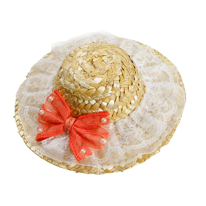 JMT-406602 Stylish Straw Shade Hat for Pets - Ideal for Cats and Dogs