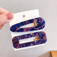 HKM-556435 Geometric Pattern Acrylic Side Clip Hairpin for Women - Multiple Color Options Available