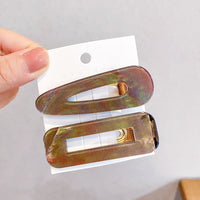 HKM-556435 Geometric Pattern Acrylic Side Clip Hairpin for Women - Multiple Color Options Available