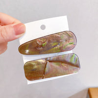 HKM-556435 Geometric Pattern Acrylic Side Clip Hairpin for Women - Multiple Color Options Available