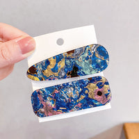 HKM-556435 Geometric Pattern Acrylic Side Clip Hairpin for Women - Multiple Color Options Available