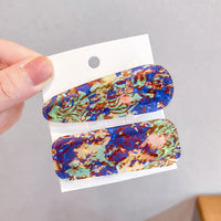 HKM-556435 Geometric Pattern Acrylic Side Clip Hairpin for Women - Multiple Color Options Available