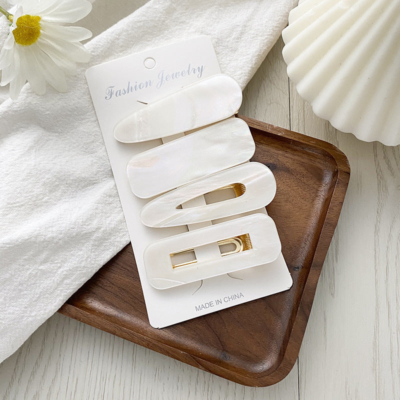 HKM-556435 Geometric Pattern Acrylic Side Clip Hairpin for Women - Multiple Color Options Available