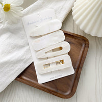 HKM-556435 Geometric Pattern Acrylic Side Clip Hairpin for Women - Multiple Color Options Available