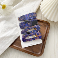HKM-556435 Geometric Pattern Acrylic Side Clip Hairpin for Women - Multiple Color Options Available