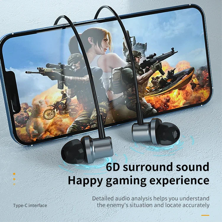 KTX-747859 Digital Type-C Wired Earbuds with Microphone and Hi-Fi Stereo Sound