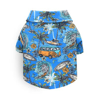 HKM-555923 Hawaiian-Style Polyester Pet Shirt for Cats and Dogs, Comfortable Summer Apparel
