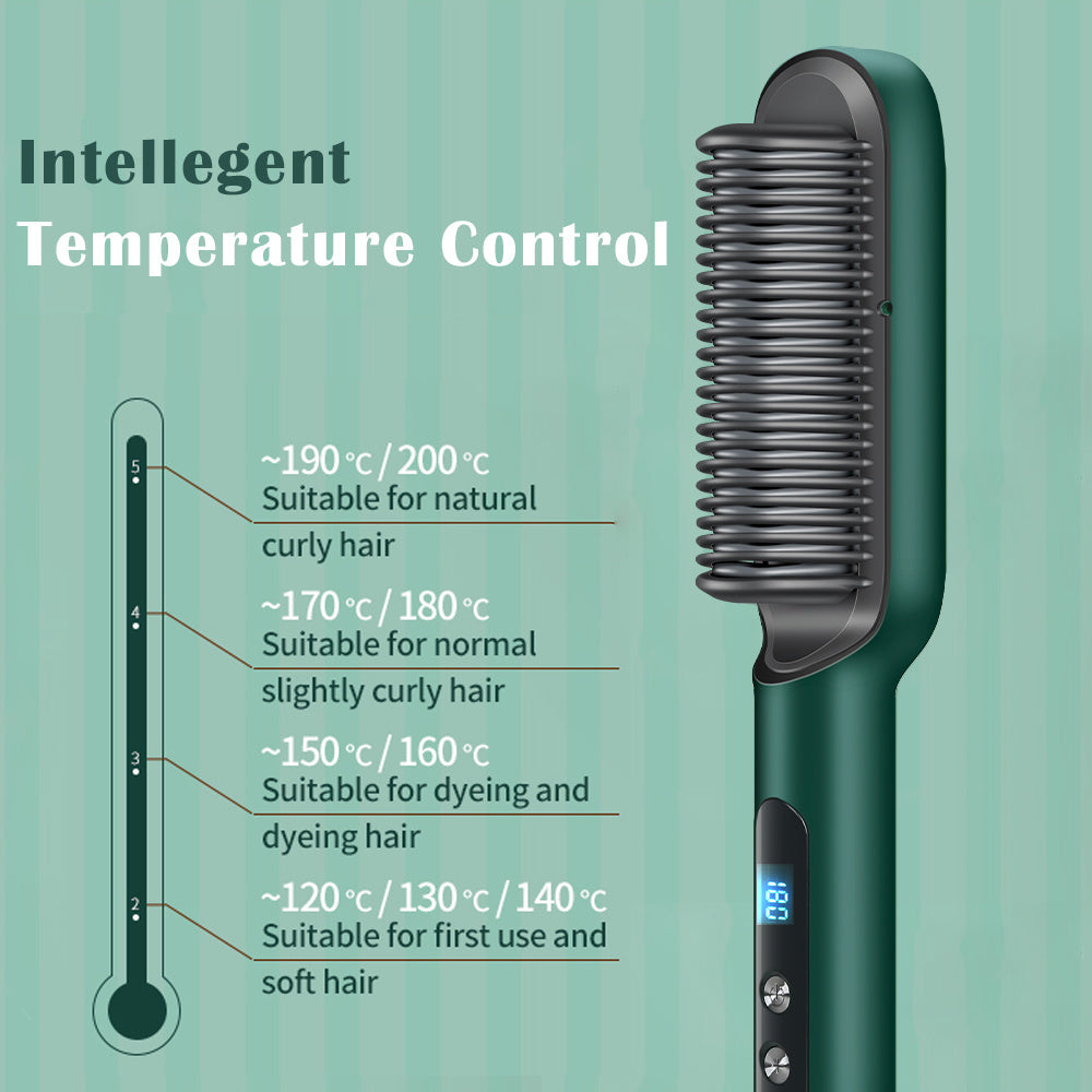 HKM-190227 K.SKIN KD380K Heated Hair Styling Brush Straightener - Fast Heating, Anti-Scald, Ceramic Technology