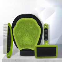 HKM-442643 Pet Grooming Cleaning Set with Rake Comb and Bath Gloves for Hair Removal