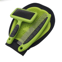 HKM-442643 Pet Grooming Cleaning Set with Rake Comb and Bath Gloves for Hair Removal