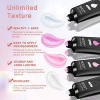 HKM-877267 6 PCS Poly Gel Nail Kit with UV LED Lamp, Nail Forms, Brush, Base & Top Coat, Builder Gel Tools