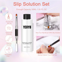 HKM-877267 6 PCS Poly Gel Nail Kit with UV LED Lamp, Nail Forms, Brush, Base & Top Coat, Builder Gel Tools