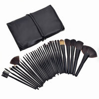 HKM-491539 Professional Makeup Brush Bag with Wooden Handle and Rayon Brushes