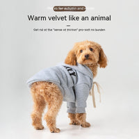 HKM-358163 Fleece-Lined Casual Dog Hoodie for Cozy Warmth - Black & Gray Options