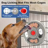HKM-110611 Slow Feed Pet Bowl with Anti-Slip Base - 2-in-1 Treat Puzzle and Lick Mat for Dogs and Cats, Grey and Blue