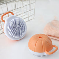 HKM-474259 Silicone Dog Bath Brush with Shampoo Dispenser and Massage Function for Effective Pet Grooming