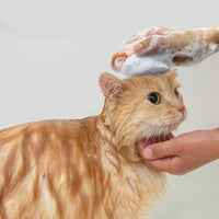 HKM-474259 Silicone Dog Bath Brush with Shampoo Dispenser and Massage Function for Effective Pet Grooming