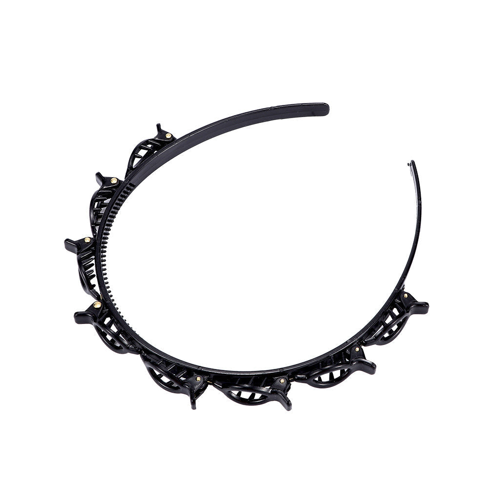 HKM-619667 Woven Multi-Layer Wave Bangs Headband - Plastic/Resin, 11x13.5cm