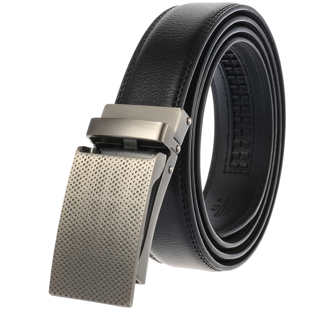 HKM-544211 Luxury Genuine Leather Belt for Men - Fashionable Cowhide Design, Durable and Stylish Accessory