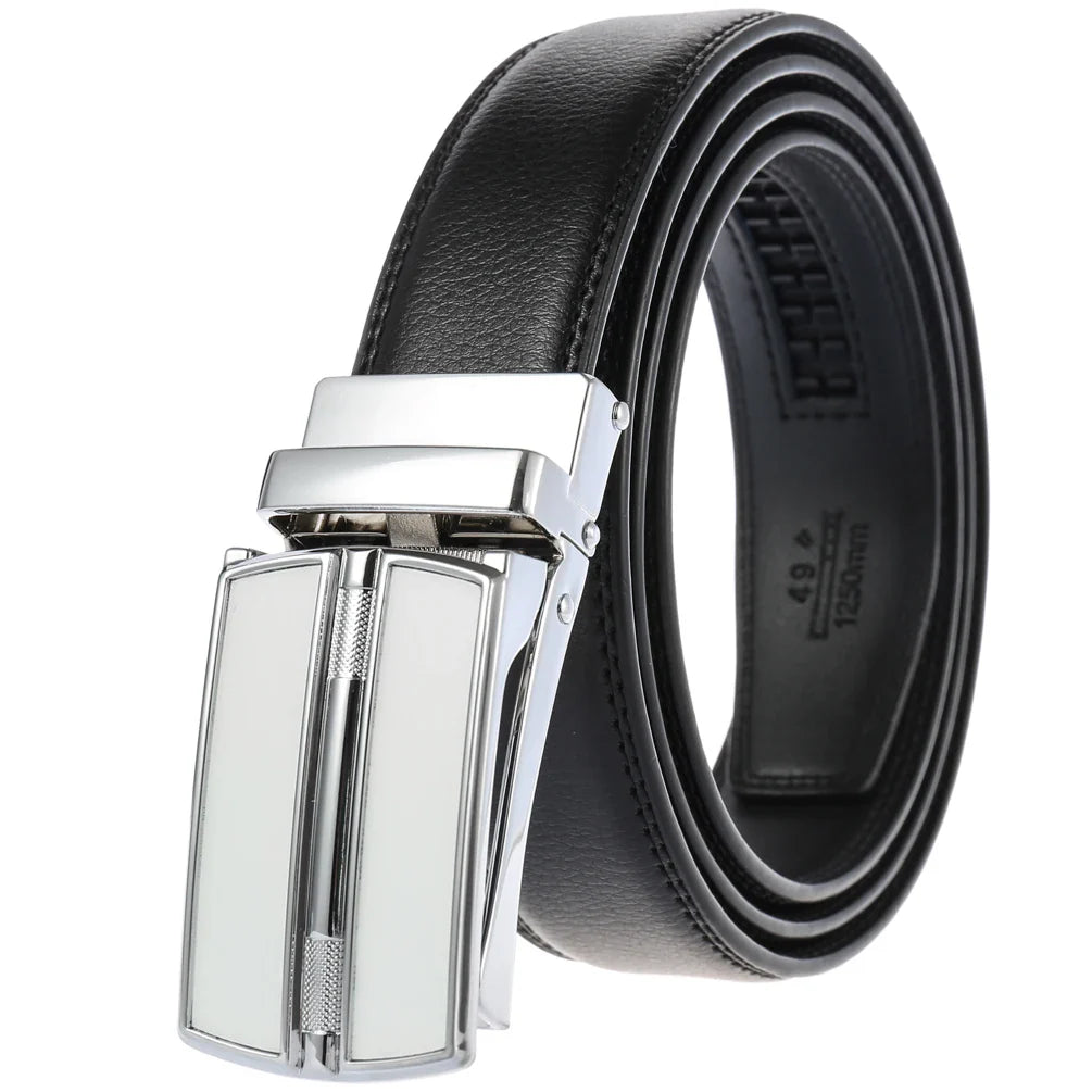 HKM-544211 Luxury Genuine Leather Belt for Men - Fashionable Cowhide Design, Durable and Stylish Accessory