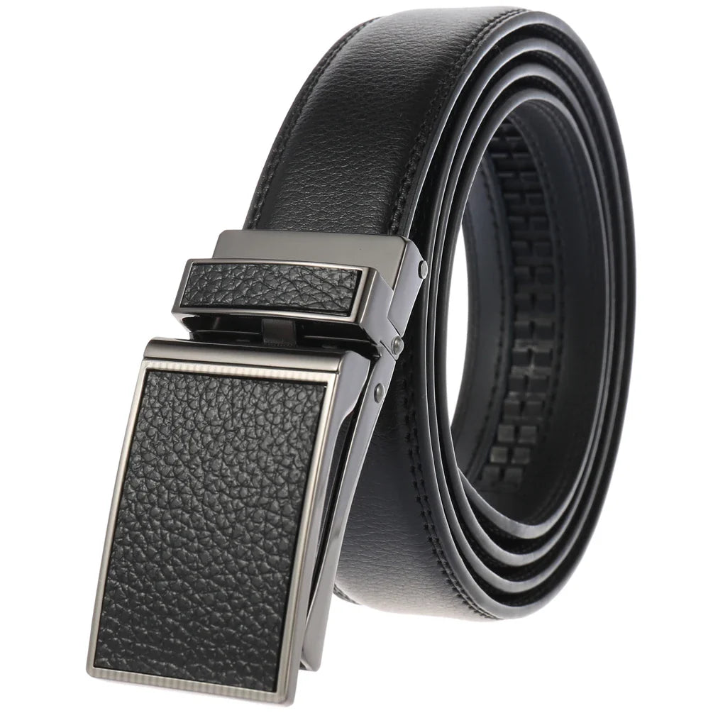 HKM-544211 Luxury Genuine Leather Belt for Men - Fashionable Cowhide Design, Durable and Stylish Accessory