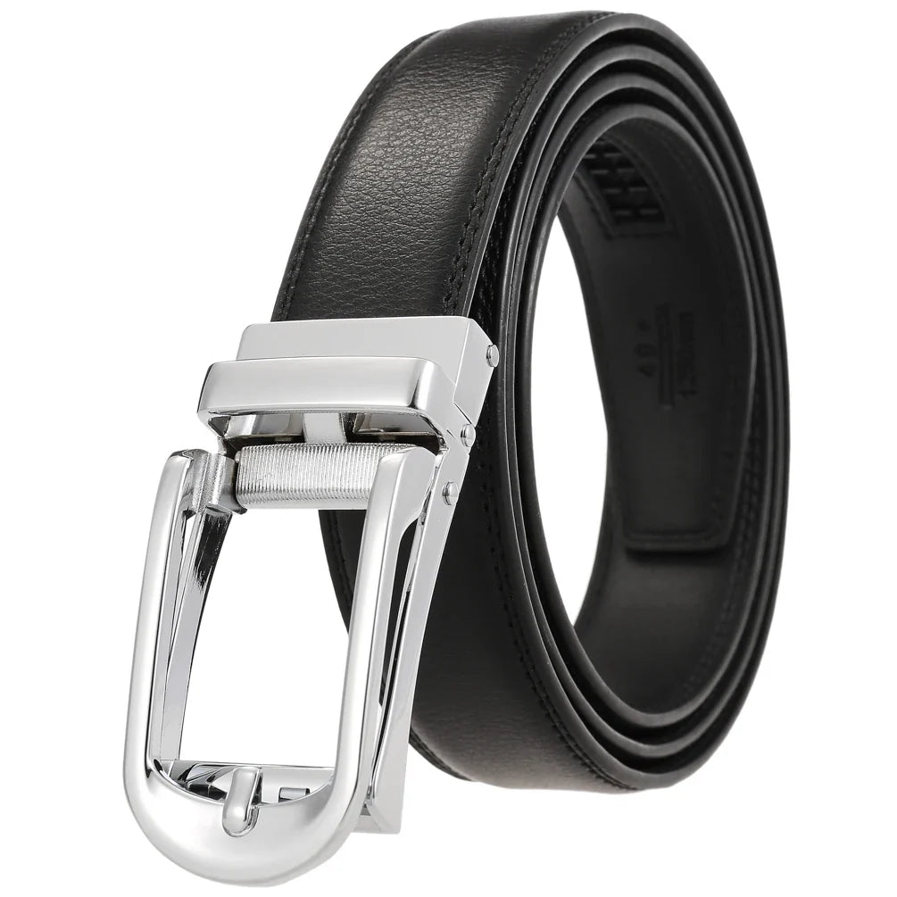 HKM-544211 Luxury Genuine Leather Belt for Men - Fashionable Cowhide Design, Durable and Stylish Accessory