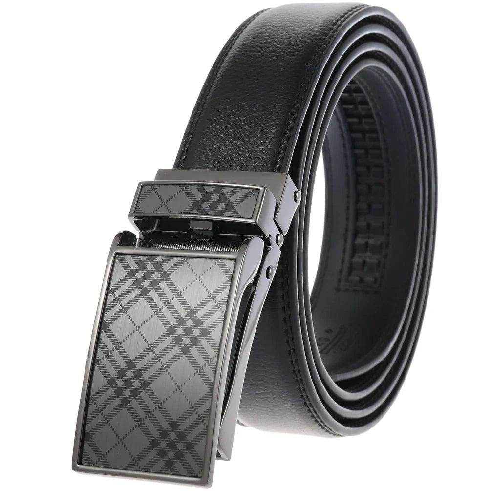 HKM-544211 Luxury Genuine Leather Belt for Men - Fashionable Cowhide Design, Durable and Stylish Accessory