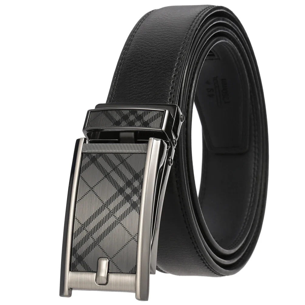 HKM-544211 Luxury Genuine Leather Belt for Men - Fashionable Cowhide Design, Durable and Stylish Accessory