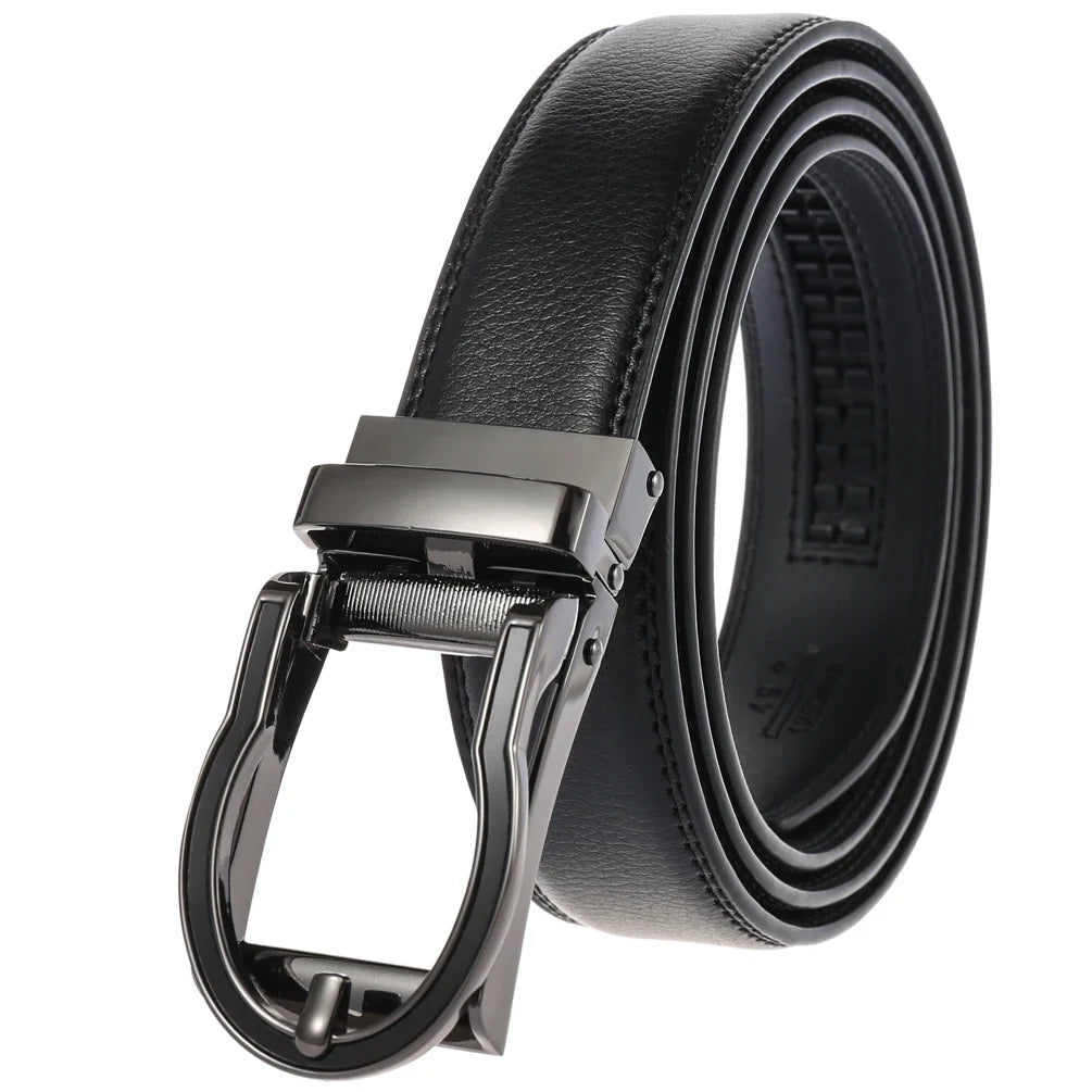 HKM-544211 Luxury Genuine Leather Belt for Men - Fashionable Cowhide Design, Durable and Stylish Accessory