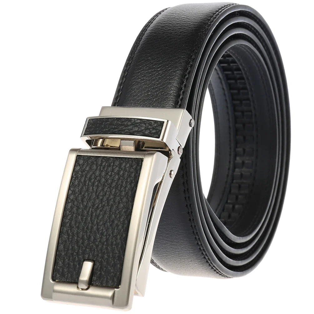 HKM-544211 Luxury Genuine Leather Belt for Men - Fashionable Cowhide Design, Durable and Stylish Accessory