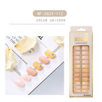 HKM-202643 Waterproof DIY Glitter Fake Nail Patch Set - 30 Pieces with Nail Sequins