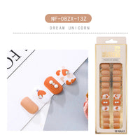 HKM-202643 Waterproof DIY Glitter Fake Nail Patch Set - 30 Pieces with Nail Sequins